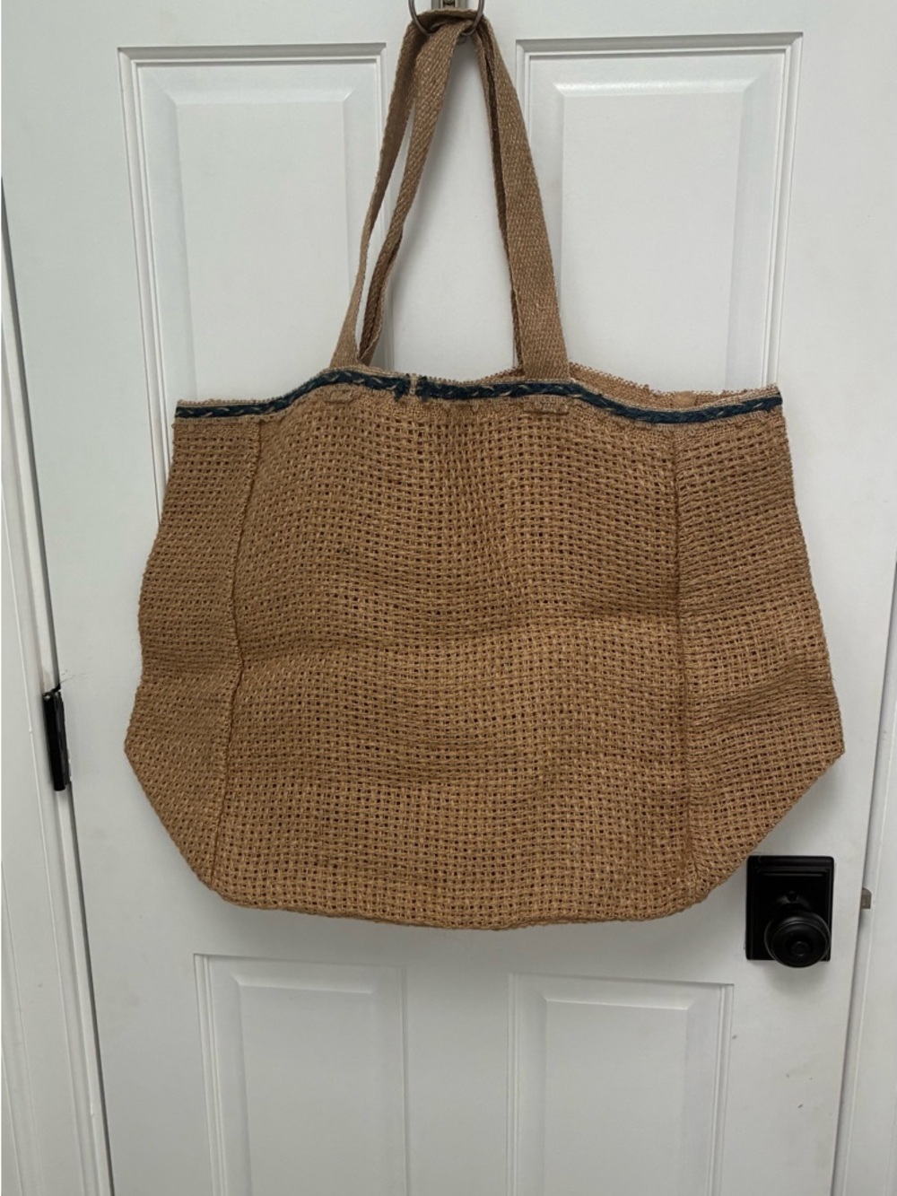Natural Woven Tote Bag - Tan